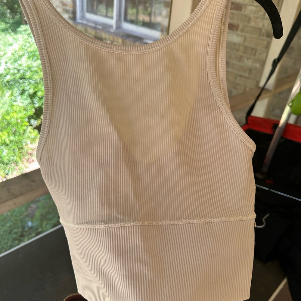 Lululemon Athletica Beige Ribbed Tank Top